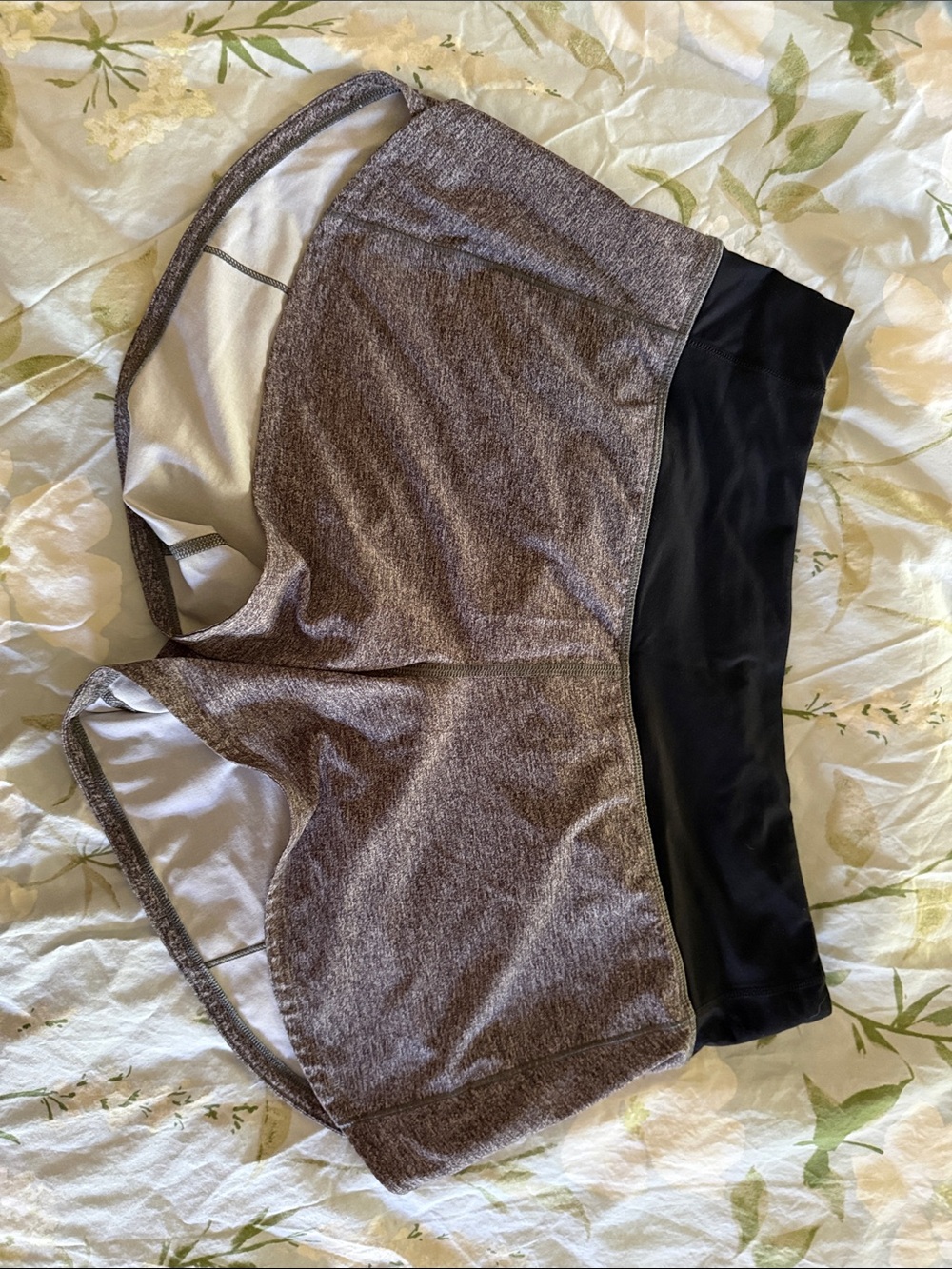 lululemon athletica Heathered Gray with Black Waistband Athletic Shorts